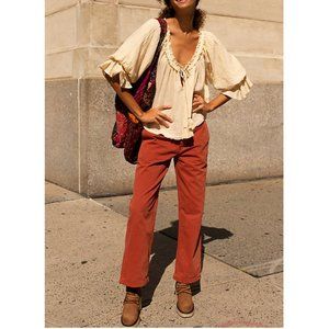 Free People Rust Straight Leg Pants